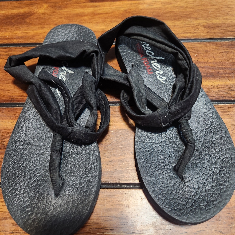 Skechers Black Wrap Sandals